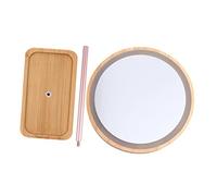 Hemobllo Espejo Tocador LED de Madera con Luz Espejo de Maquillaje de Alta Definición con Rotación para Escritorio para Doméstico