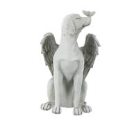 Hemobllo Estatua de Ángel para Mascotas de Resina con Alas Talladas Figura Conmemorativa para Jardín y Recuerdo de Perro Fallecido Piedra Memorial para Mascotas con Huellas Tributo para