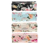 Hemobllo Estuche para Pintalabios de Mujer Estilo Retro 4 Piezas de Tela, Espejo Incorporado y Diseño Delicado, Fácil de Llevar para Uso Diario