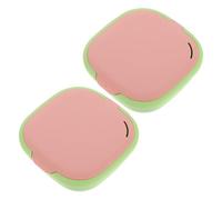 Hemobllo Estuche Portátil para Alineadores Invisibles y Retenedores, 2 Unidades en Color Verde Rosa, Caja de Almacenamiento con Espejo, Delgada y Multifuncional para Cuidado Bucal y Viajes