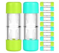 Hemobllo Estuche Rígido para Lentes de Contacto Rgp de 12 Piezas, Soporte de Sello Hermético, Portátil para Viaje, Cajas de Almacenamiento Marcado Izquierdo y Derecho, Accesorios