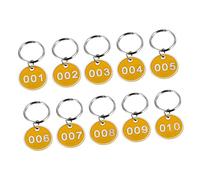 Hemobllo Etiquetas de Número Aluminio con Anillo de Identificación para Llaves Equipaje y Almacenamiento para Organización y Spas Numeración