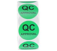 Hemobllo Etiquetas Qc Redondas Autoadhesivas con Negro Pegatinas de Inspección para Control de Adhesivo Fiable para Gestión de Almacenes y Organización de Inventarios