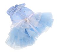 Hemobllo Falda Tutú para Mascotas Pequeña Tul Ligero Color Azul Claro Vestido de Princesa para Perros y Gatos Falda de Disfraz Transpirable Adecuado para Fiestas y Paseos Talla S Pecho
