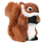 Hemobllo Figura de ardilla de peluche realista, decoración pequeña para el hogar y como accesorio para fotografía, mini estatua de animales salvajes, color marrón