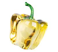 Hemobllo Figura Decorativa de Cristal Pimiento Artificial Adorno para Oficina y Escritorio Estatua Realista para Decoración del Hogar y Regalos Festivos Verde Dorado