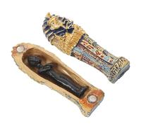 Hemobllo Figura Decorativa de Momia Egipcia Antigua en Resina con Ataúd Sarcófago, Decoración del Antiguo Egipto para Hogar y Oficina, Estatua Coleccionable Temática Histórica para Fiestas