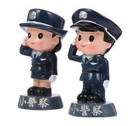 Hemobllo Figuras Miniatura de Policía para Decoración de Pasteles, Set 2 Piezas (Modelo y Niña), Accesorio No Comestible para Tartas de Cumpleaños Infantiles, Decoración Temática