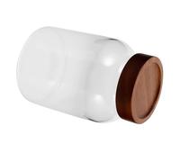 Hemobllo Frasco de Vidrio con Tapa de Madera Hermético Tarro de Cocina Boca Ancha para Cereales Galletas y Conservas Almacenamiento Versátil
