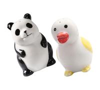 Hemobllo Frascos Set de 2 Piezas de Cerámica para Especias Diseño de Panda para Almacenamiento y Dispensación de Condimentos en Comedor o Camping