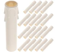 Hemobllo Fundas para Velas en Forma de Lágrima 24 Piezas White 22X105 MM para Candelabros Decorativos y Reparación de Lámparas de Techo