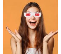 Hemobllo Gafas de Papel 3D Rojas para Fiestas 100 Unidades Gafas de Visualización 3D para Cumpleaños Bodas y Fotomatón Accesorio Decorativo para Eventos y Celebraciones