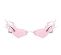 Hemobllo Gafas de sol con diseño de : Gafas sin montura con diseño de para un estilo retro urbano, vacaciones en la playa, Halloween o celebraciones con temática hippie. Aptas para hombres y mujeres.