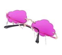 Hemobllo Gafas sin Montura Forma de Nube y Rayo para Mujer, Lentes de Metal Únicos y Modernos para Protección Ocular y Accesorios de Fiesta