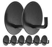 Hemobllo Ganchos Adhesivos para Pared de Acero Inoxidable 8 Unidades Negras sin Perforaciones Resistentes para Colgar Ropa y Utensilios Ideales para Cocina y Baño