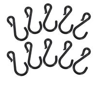 Hemobllo Ganchos de Plástico Negro 6 MM para Cadena de Seguridad 10 Unidades Conector en Forma de S para Conos de Tráfico Barreras de Construcción y Señalización Vial Industrial