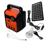 Hemobllo Generador Solar con Luz LED y Sistema de Cargador USB para y Actividades al Aire Recargable y Paneles Solares Suministro de Energía para Camping y