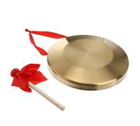 Hemobllo Gong de Mano de Aleación de Cobre con Mazo Ergonómico, Instrumento de Percusión Portátil con Superficie Lisa para Niños y Eventos Tradicionales