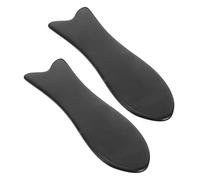 Hemobllo Gua Sha Diseño en Forma de Pez de Cuerno de Búfalo Negro Herramienta Facial Ligera y Portátil para Tratamiento Corporal y Cuidado Cutáneo