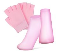 Hemobllo Guantes Hidratantes para Manos Secas Guantes de Gel Hidratante sin Dedos Calcetines para Pies de Spa para Cuidado de Manos Reparadores