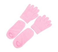 Hemobllo Guantes Hidratantes y Calcetines De Gel Para Spa 2 Pares Tamaño Pequeño Para Cuidado De Piel Manos y Pies Uso Nocturno Protección Prolongada Rosa