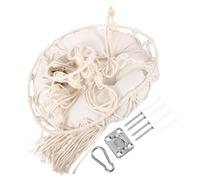 Hemobllo Hamaca para Gato Pequeña de Estilo Colgante y Tejida Mano con Macramé Cama con Cojín y Gancho de Acero Inoxidable para Gatos y Pequeños Animales Domésticos