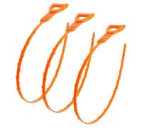 Hemobllo Herramienta para Limpiar Obstrucciones de Cabello en Desagües, 3 Piezas Naranja, Flexible y Duradera, para Fregadero, Baño y Ducha, Desatascador Práctico para Eliminar Bloqueos