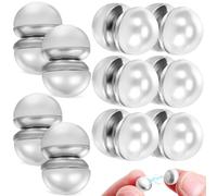 Hemobllo Imanes para Velo de Novia Perlas Dobles Plateadas 10 Pares Magnéticos para Vestidos y Hijab Broches para Ropa contra Viento Cierre Redondo para Decoración y Accesorios de Boda