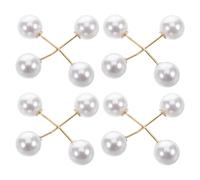 Hemobllo Imperdibles Decorativos Cuentas Blancas 8 Piezas Alfileres de Escote Antiexposición para Mujer Joyas de Broche Fijo para Ropa Vestidos y Camisas