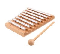 Hemobllo Instrumento de Percusión Educativo Madera y Metal Afinación Estable con Ocho Notas Distintas y Compacto para Actividades Musicales y Práctica en Banda Escolar
