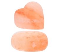 Hemobllo Jabón Natural de Sal Mineral 2 Piezas en Forma de Corazón y Ovalada, Piedra de Masaje y Exfoliante para Cuerpo y Pies, sin Perfume, Adecuado para Spa y Cuidado Corporal Diario