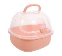 Hemobllo Jaula para Llevar Jaula Hamster Hámster Travel Carry Cage Jaula para Hamsters pequeña Jaula para Mascotas Soporte de Transporte de hámster Jaula de cobayas páginas Rosa