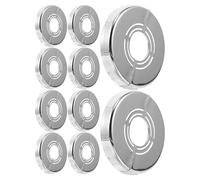 Hemobllo Juego de 10 Bridas Decorativas Plateadas Divididas para Tuberías de Ducha y Agua 69 X 10 CM Cubiertas de Pared Recortables Placa Protectora Orificio Central de 19 CM para