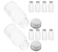 Hemobllo Juego de 10 Frascos para Condimentos de Cocina y Exterior, Saleros y Pimenteros Pequeños Dosificación sin Desperdicio, Tarros Ligeros y Reutilizables