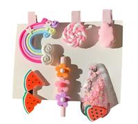 Hemobllo Juego de 18 Horquillas de Resina para Niñas, Diseño Kawaii, Portátil y Fácil de Llevar, Adecuado para Primer Cumpleaños y Sesión de Fotos Color Color Aleatorio Varios estilos