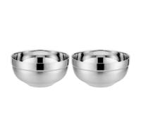 Hemobllo Juego de 2 Cuencos de Acero Inoxidable Doble Capa Antiescaldaduras 16 CM 850 Ml Bol para Sopa y Ensalada Suministros de Cocina Multifuncionales para Uso Doméstico y Restauración