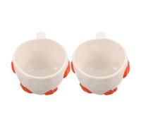 Hemobllo Juego de 2 Tazas de Cerámica Forma de Calabaza 3D Color Naranja para Café y Té Taza de Halloween Decorativa para Cocina y Fiestas Otoñales Obsequio Original para Desayuno y