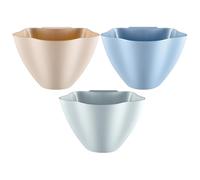 Hemobllo Juego de 3 Papeleras Colgantes para Cocina y Hogar sin Tapa Plástico Resistente Colores Nordicos Azul Rosa y Gris Contenedores de Residuos y Reciclaje para Puertas y