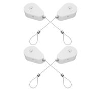 Hemobllo Juego de 4 Cables de Seguridad Retráctiles Telescópicos con Caja Antirrobo Blanca 1 Metro de Longitud 2 Cierres de Bloqueo para Portátil TV Control Remoto y Oficina