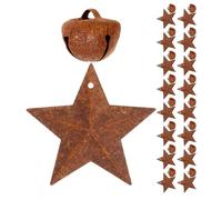 Hemobllo Juego de 48 Campanas Rústicas Vintage de Metal Oxidado para Manualidades Mini Campanas de Estrella y Cruz 4 CM y 2 CM Decoración Navideña para Hogar y Proyectos DIY
