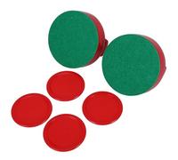 Hemobllo Juego de Accesorios para Mesa de Hockey sobre Hielo Incluye 2 Empujadores Rojos de 94Mm Fieltro y 4 Discos Rojos de 64Mm de Plástico Adecuado para Juegos y Actividades