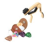 Hemobllo Juego De Cejilla Para Guitarra Madera Clara 1 Cejilla, 6 Púas y Porta Púas, Accesorio Resistente Para Afinación, Adecuado Para Músicos Principiantes y Profesionales