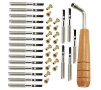 Hemobllo Juego De Clavijas De Afinación De Lira Profesional De Metal 20 Clavijas, 20 Remaches y 1 Llave Ajustable, Accesorios Para Arpa Lira Para Ajuste De Holgura y Afinación Precisa