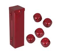 Hemobllo Juego de Dados de Aluminio, Dados de 6 Caras de Aleación de Aluminio Rojo con Estuche Rectangular, para Juegos de Mesa, Fiestas y Hogar, para Familias y Grupos Sociales