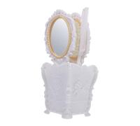 Hemobllo Juego De Espejo y Peine Antiestático Para Masaje Capilar, 2 Piezas, Tamaño Compacto, Color Blanco Elegante, Set Portátil Para Uso Salón y Cuidado Personal