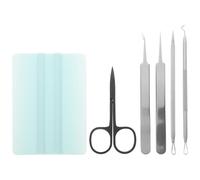 Hemobllo Juego de Herramientas de Deshierbe Manual de Vinilo de 6 Piezas, Pinzas de Precisión y Raspador de Vinilo de Acero Inoxidable, Kit Portátil para Lettering DIY y Manualidades