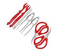 Hemobllo Juego de Herramientas para Mariscos 8 Piezas Tenedor, Tijeras y Pinzas de Acero Inoxidable y Plástico, Incluye Bolsa de Almacenamiento, Adecuado para Cangrejos, Langostas y Ostras