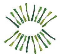 Hemobllo Juego de Hilos de Bordar Verde, 30 Piezas de 8 Metros en Algodón y Poliéster, para Acolchado y Bordado a Máquina, para Manualidades y Enseñanza Escolar