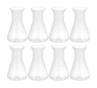 Hemobllo Juego de Matraces Erlenmeyer Plásticos 50 Ml 8 Unidades Graduación para Laboratorio de Ciencia y Pruebas Químicas
