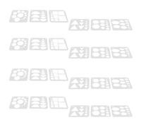 Hemobllo Juego de Plantillas Geométricas de Plástico Pet 24 Piezas para Dibujo Técnico y Manualidades Escolares, Incluye Círculo, Cuadrado, Triángulo, Hexágono y Óvalo, Fácil de Almacenar